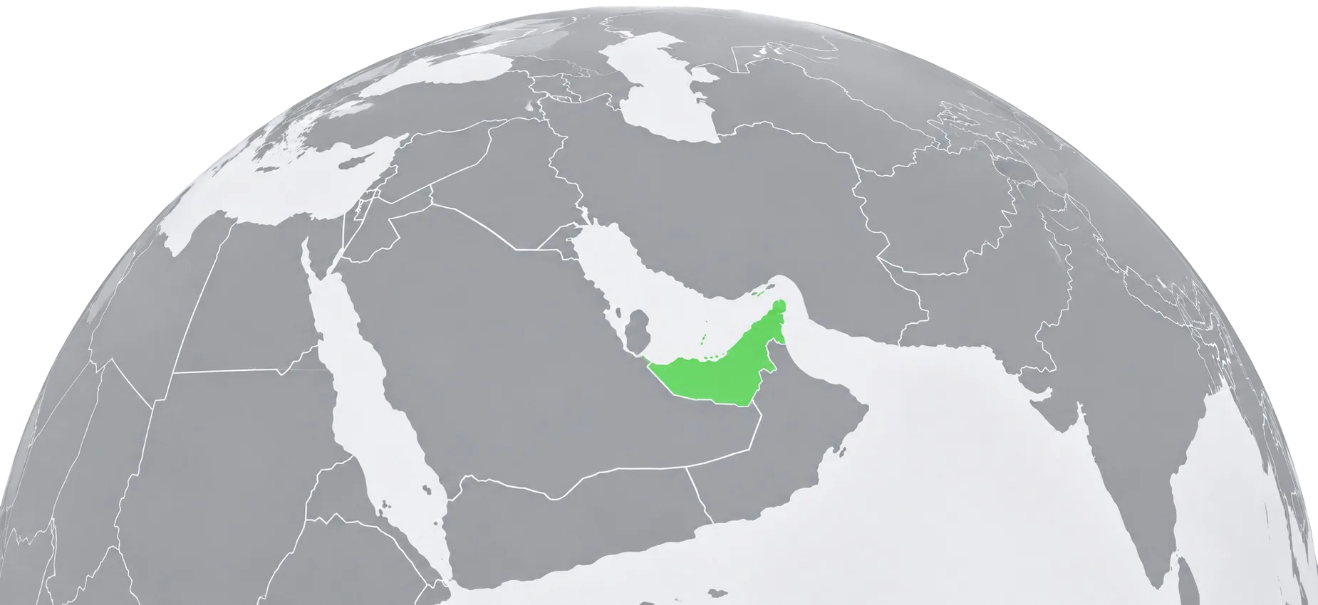 Map of the UAE showing Zajel's delivery coverage